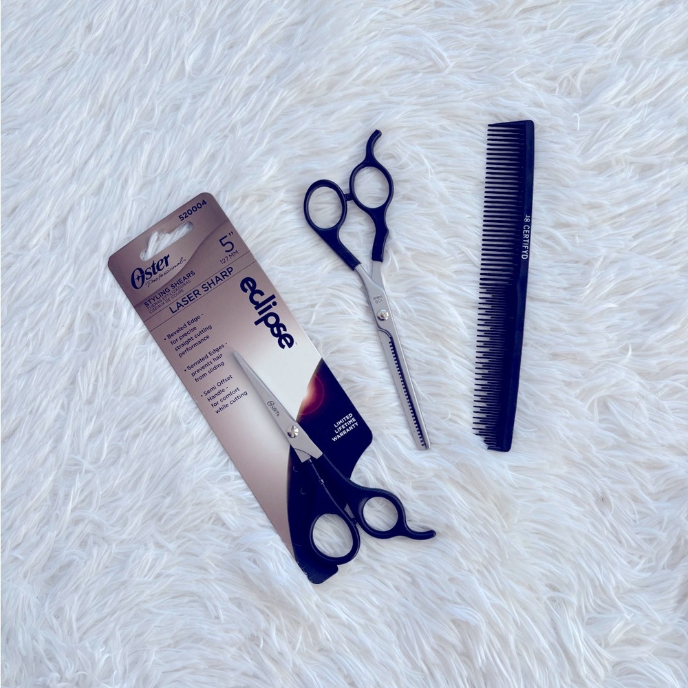 🤍2 Styling Scissors & Black Comb